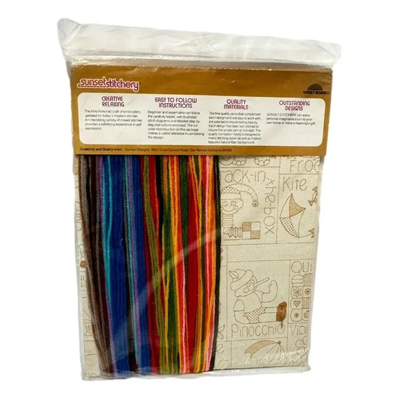 Sunset Stitchery My ABCs Sampler Sewing Kit Embroidery 16x20  Vintage New Sealed - Picture 3 of 3